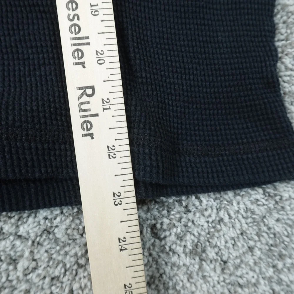 VTG Polo Ralph Lauren Sweater Mens S Black Waffle Knit Crewneck Thermal Pullover